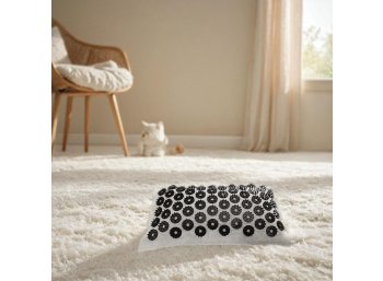 E1 Small Inflatable Tourmaline Acupressure Mat – Iplikator on Linen Fabric